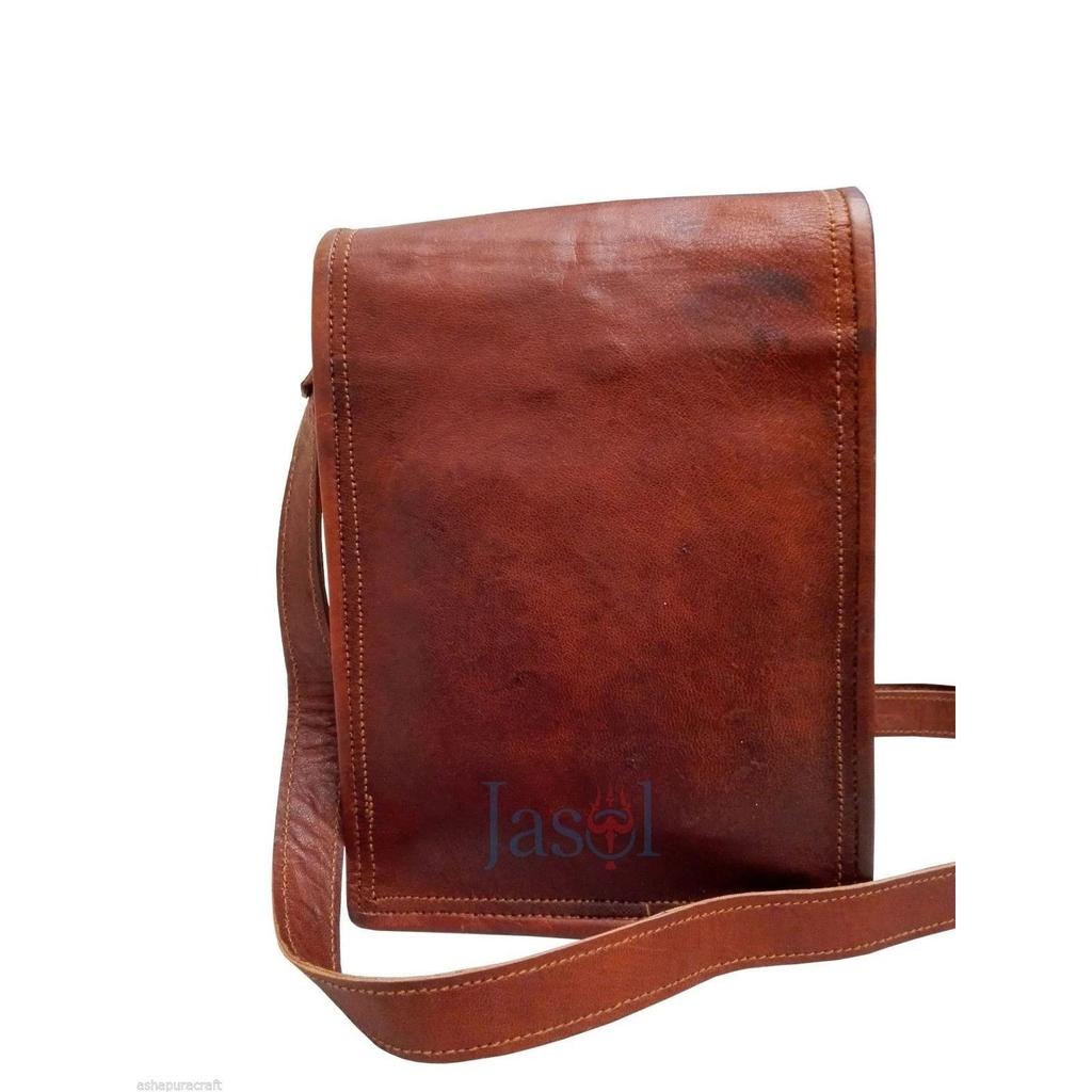 Unisex Genuine Leather Messenger Bag Tablet Bag Satchel Cross Body Bag Sling