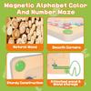 Magnetic Alphabet Maze for Toddlers: Montessori Toys for 3+ Year Old, Learning Color and Number Sorting, Fine Motor Skills, Educational Toy for
