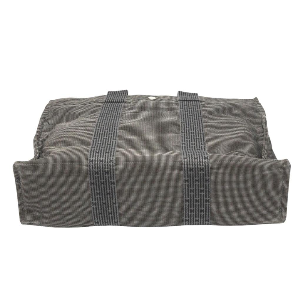 HERMES Tote MM Her Line canvas Tote Bag canvas gray Used