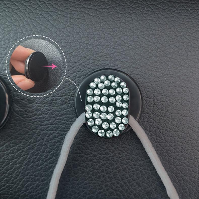 Paste Practical Diamond-encrusted Cute Car Seat Back Hook for Car Interior