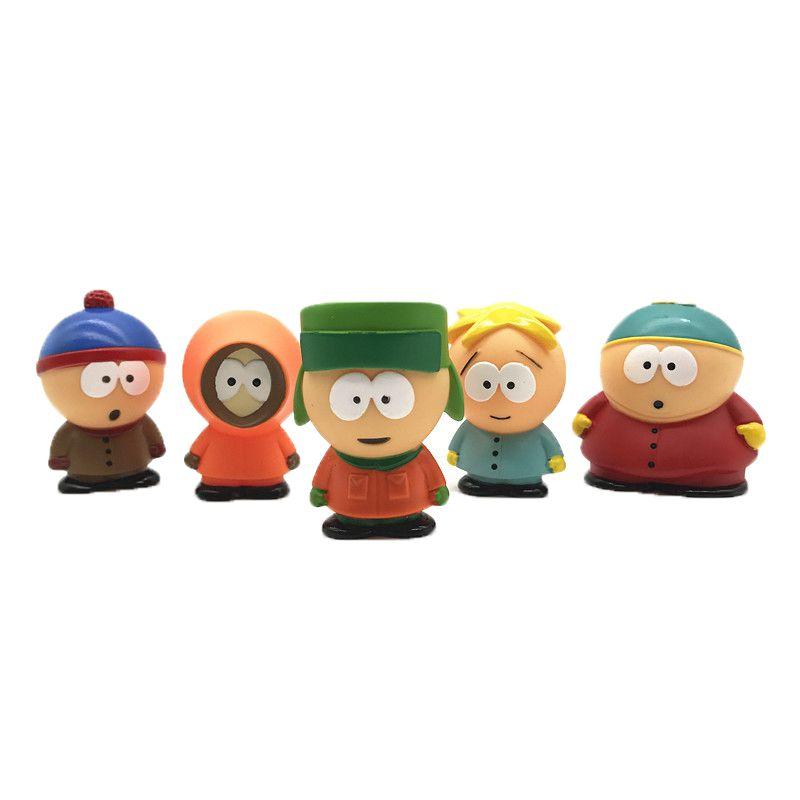 

Collectible 5pcs South Park Anime Action Figures Miniatures Of Stan Kyle Eric Kenny Leopard Bag Package