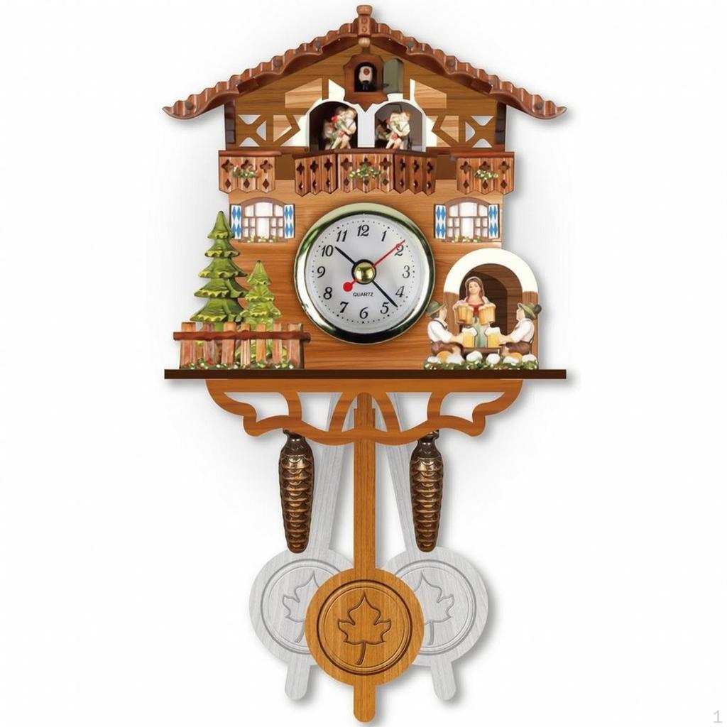 Kuckucksuhr mit Pendel Holz Traditionell für Wohnzimmer, Hütte