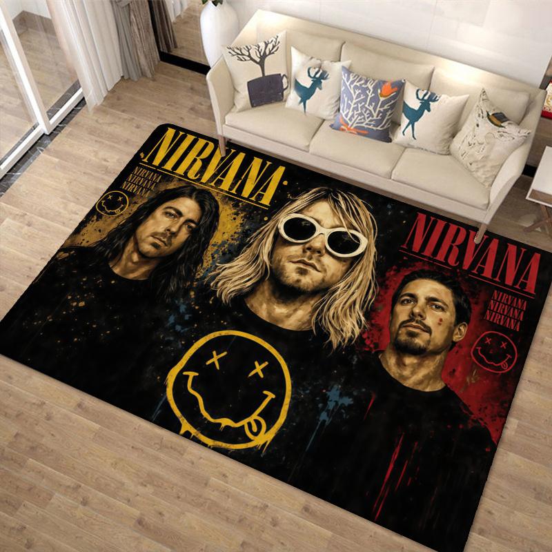 Nirvana Teppich für Wohnzimmer Schlafzimmer Zuhause Sofadekoration, Kinder Spiel rutschfeste Bodenmatte