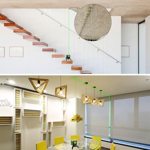 Huepar 9211CG 2-Line Green Laser Level, 2-Point Green Cross Line Laser with Automatic Leveling, High Brightness, 110° & 180° Line Beam Angle, Ground P