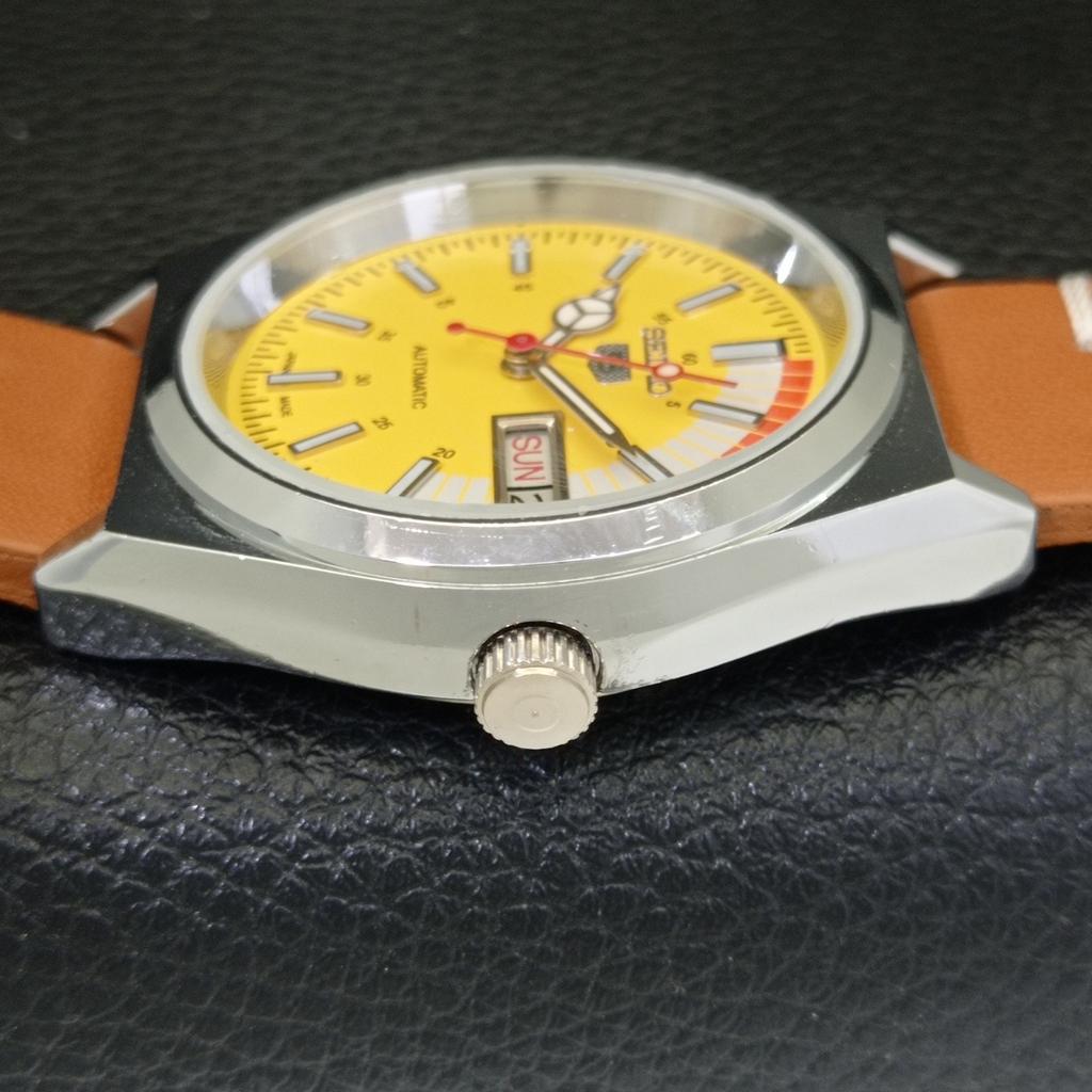 VINTAGE REFURBISHED SEIKO 5 AUTOMATIC 6309A JAPAN MENS YELLOW WATCH A440771-9 Sk-a440771-1