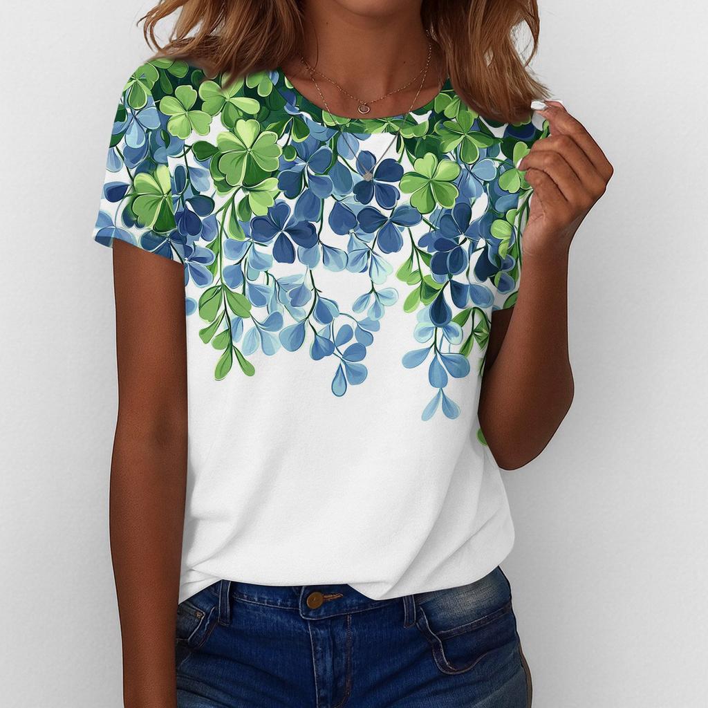 Women's T Shirt Tee Print Short Sleeve Daily Weekend Fashion Basic Regular Top  St. Patrick's Day