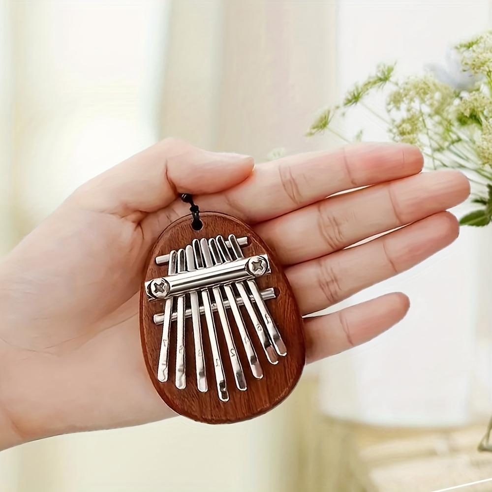Durable And Safe Mini Kalimba Thumb Piano 8 Key Wooden Finger Piano With Lanyard Perfect For Friends Valentine'S Day Beginners Adults
