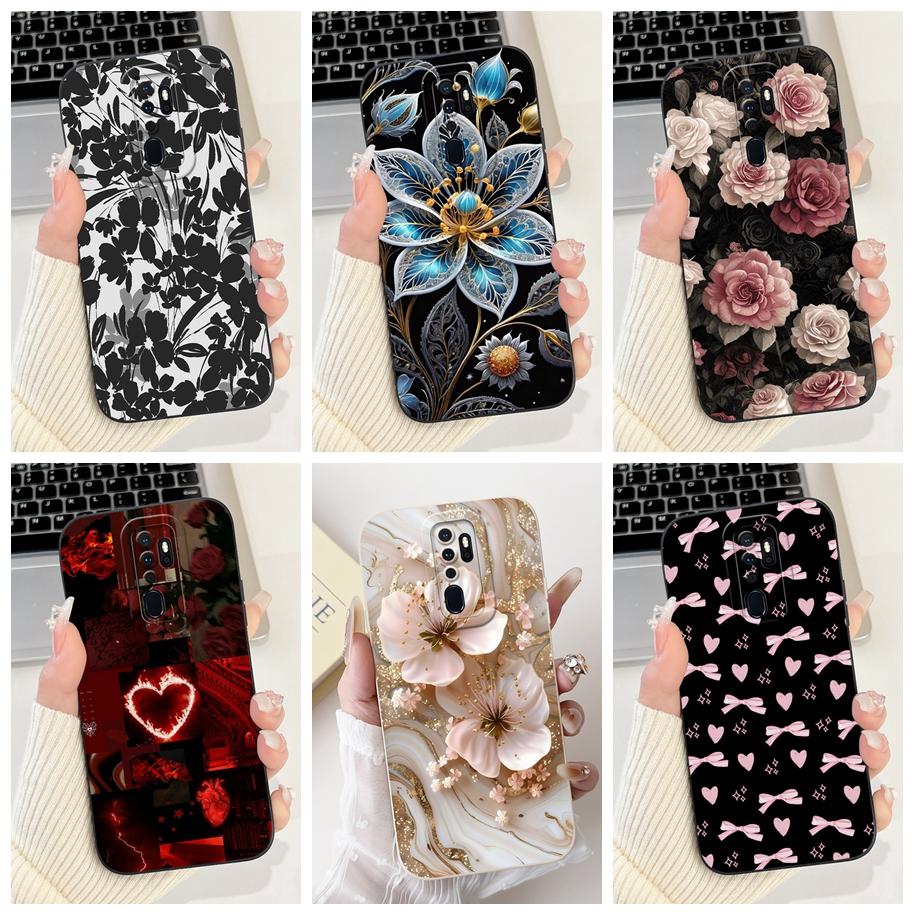 Case For OPPO A9 2020 Cover A5 2020 Coque CPH1937 CPH1959 Capa Fashion Flower Painted Shockproof Bumper For OPPO A11 A11X Fundas