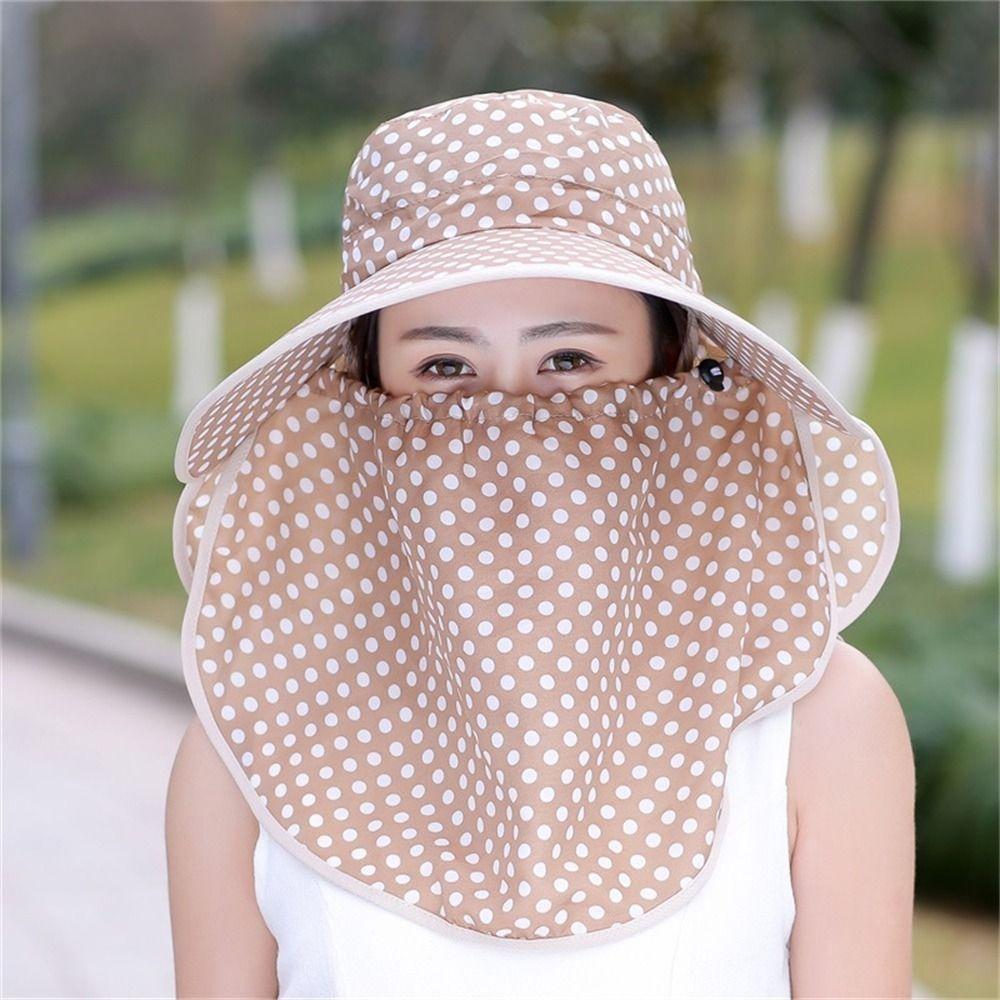 Pălărie de protecție solară pentru față și gât, cu bor lat, pălărie pentru cules ceai, pălărie de soare în stil coreean, sporturi în aer liber