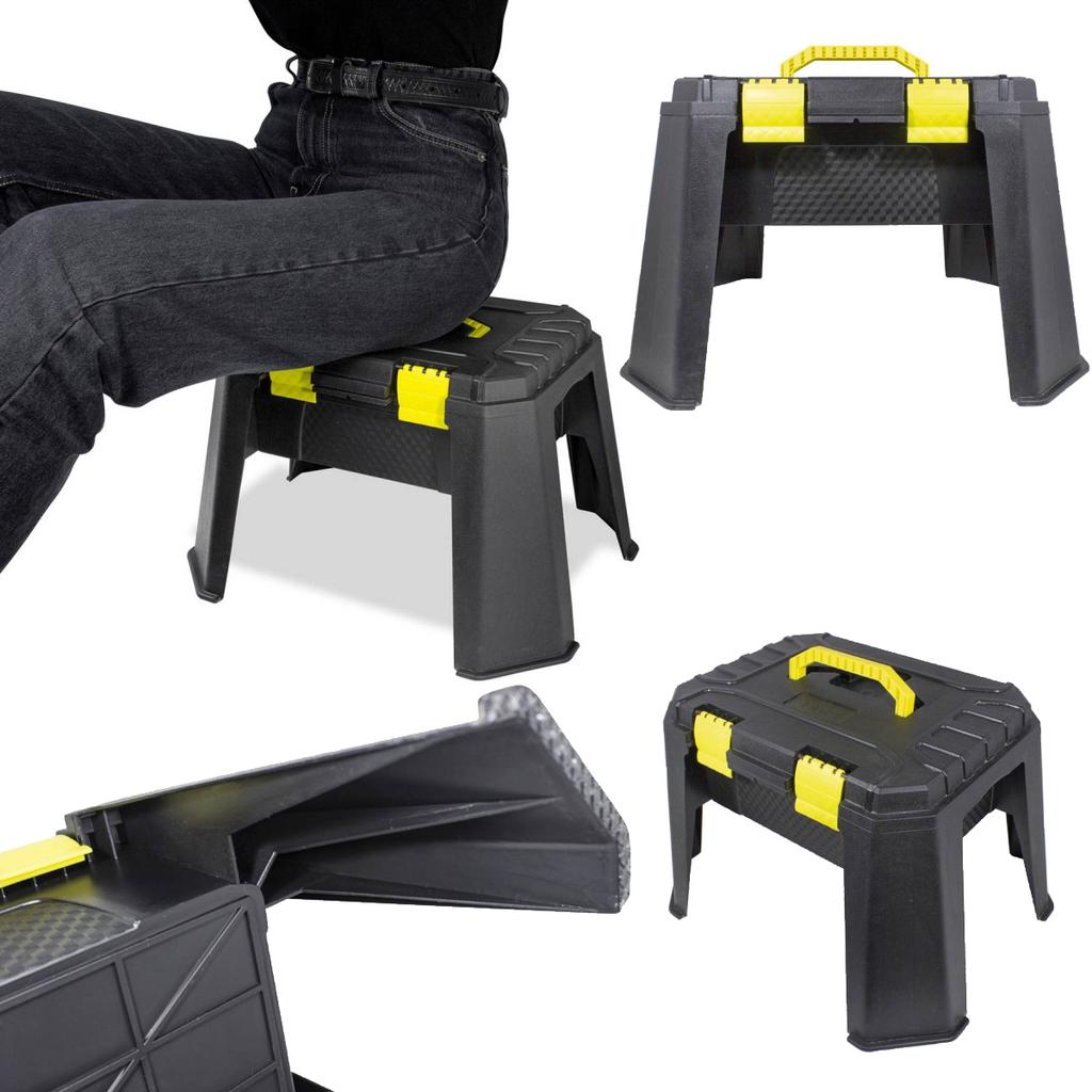 Seat Stool Up To 150 Kg with Storage Compartment Mobile WMC Tool Box