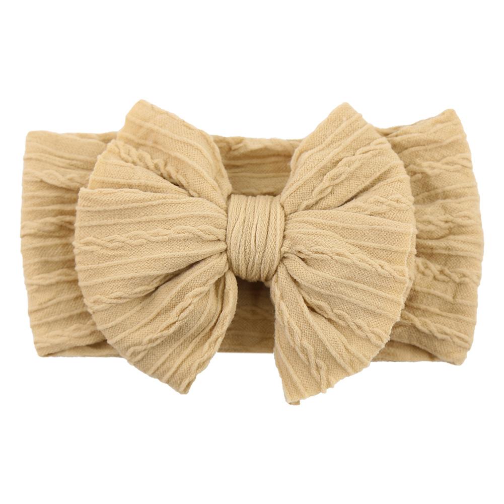 Solid Cable Bow Baby Headband for Child Nylon Layers Headwear Kids Elastic Turban Headwraps Newborn Boys Girls Hair Accessories