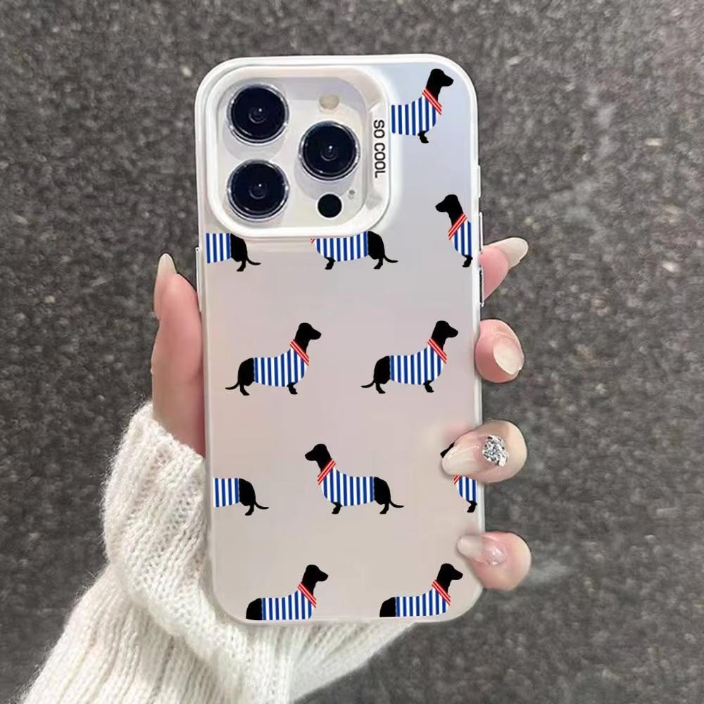Cute Dachshund Bulldog Phone Case For iPhone 17 Pro Max 16 15 Pro 14 13 12 11 XR 17Air Plus Hard Matte Cover