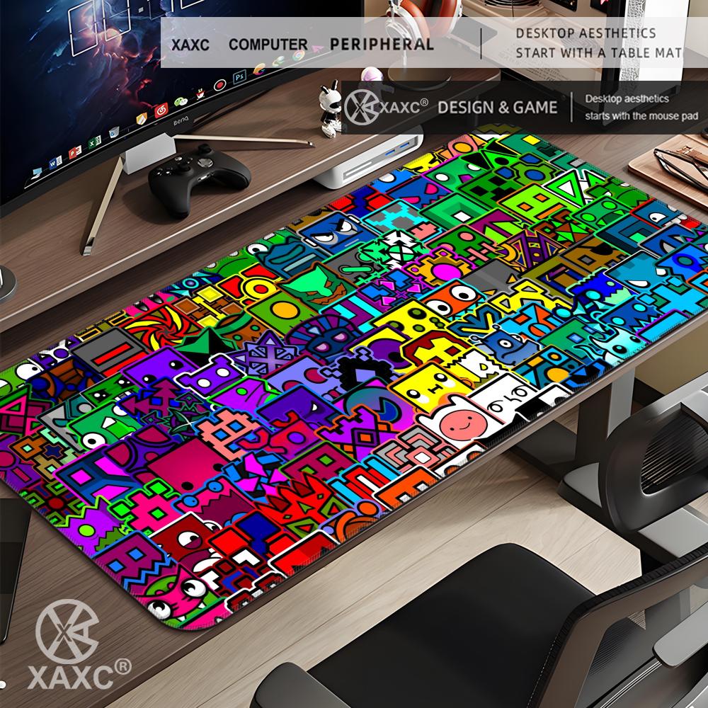 E-sportovní Cool podložka pod myš Geometry Dash Herní podložka na stůl Koberec na notebook PC skříň Velká 900x400mm Příslušenství Počítač XXL XAXC