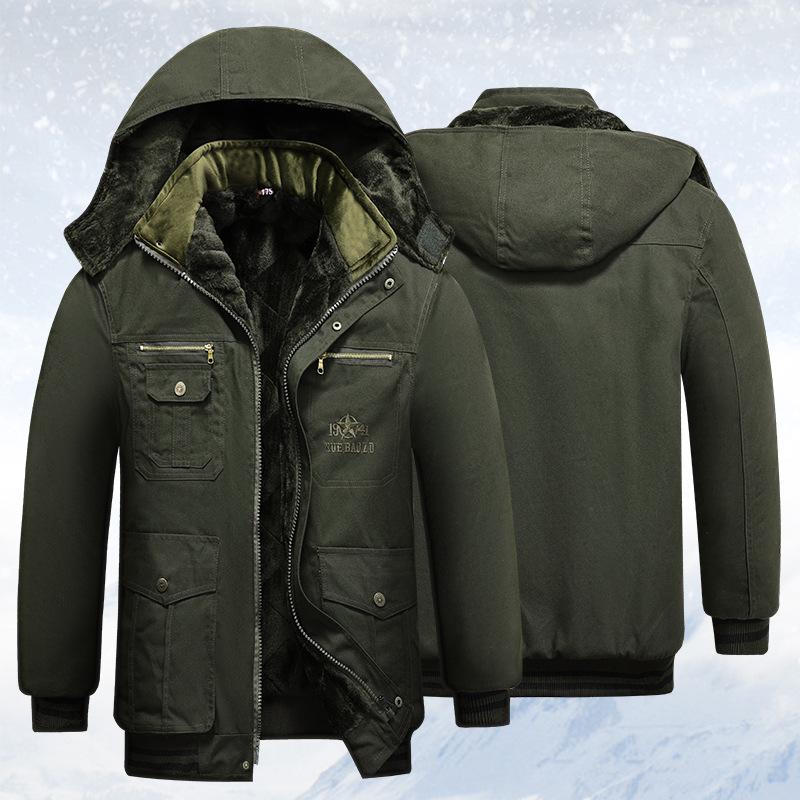 Мужская зимняя утолщенная хлопковая куртка сварщика с бархатной подкладкой 180 [140-160kg]