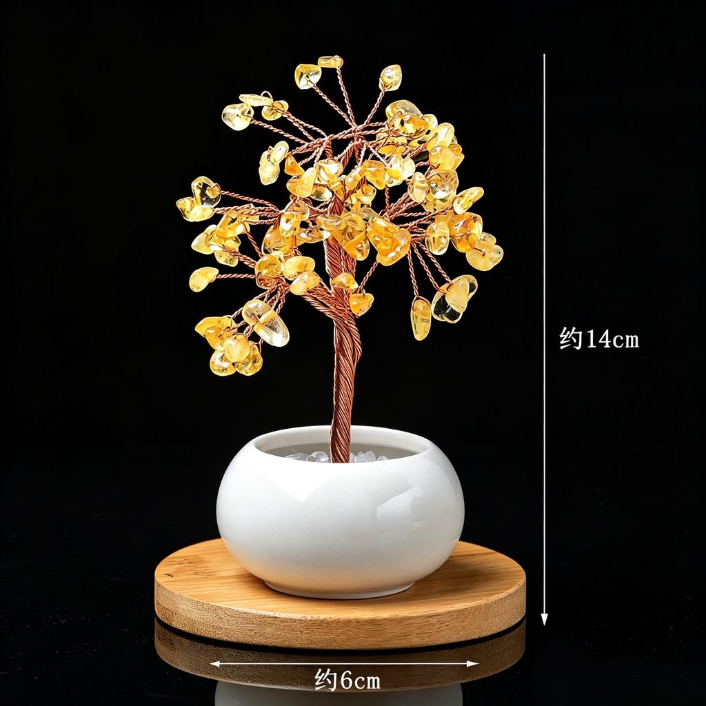 Natural crystal shake money fortune tree fish tank ornament office ornament lucky small ornament creative transshipment gift