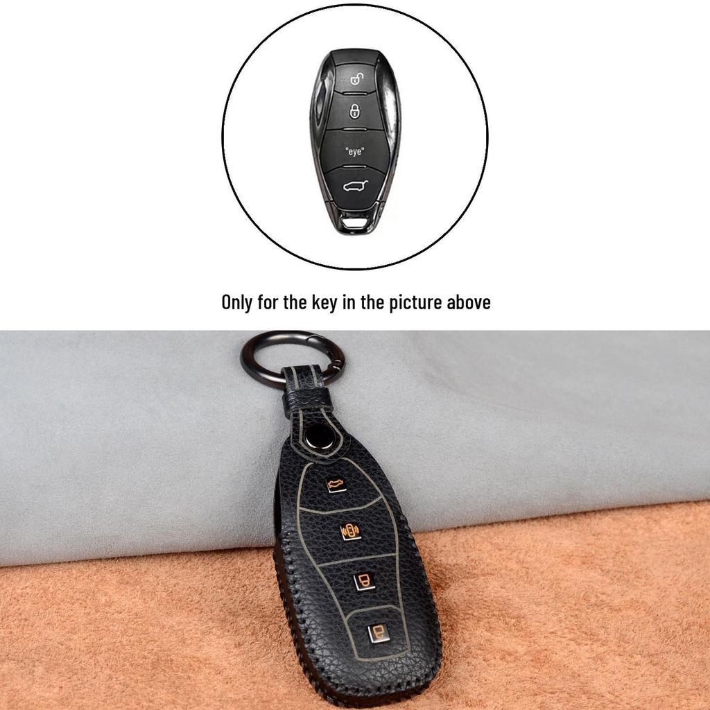 Genuine Leather Key Cover for Hongqi Models H5, H9, HQ9, H6, HS3/7, E-QM5, HS5