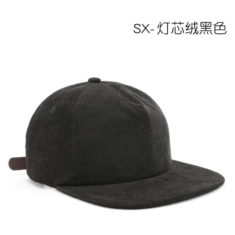 American Retro Contrasting Visor Corduroy Cap Outdoor Versatile Hat Hip Hop Baseball Cap Couple Flat Edge