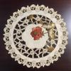 New round placemat, fabric embroidery hollow household heat insulation coaster embroidered western food mat