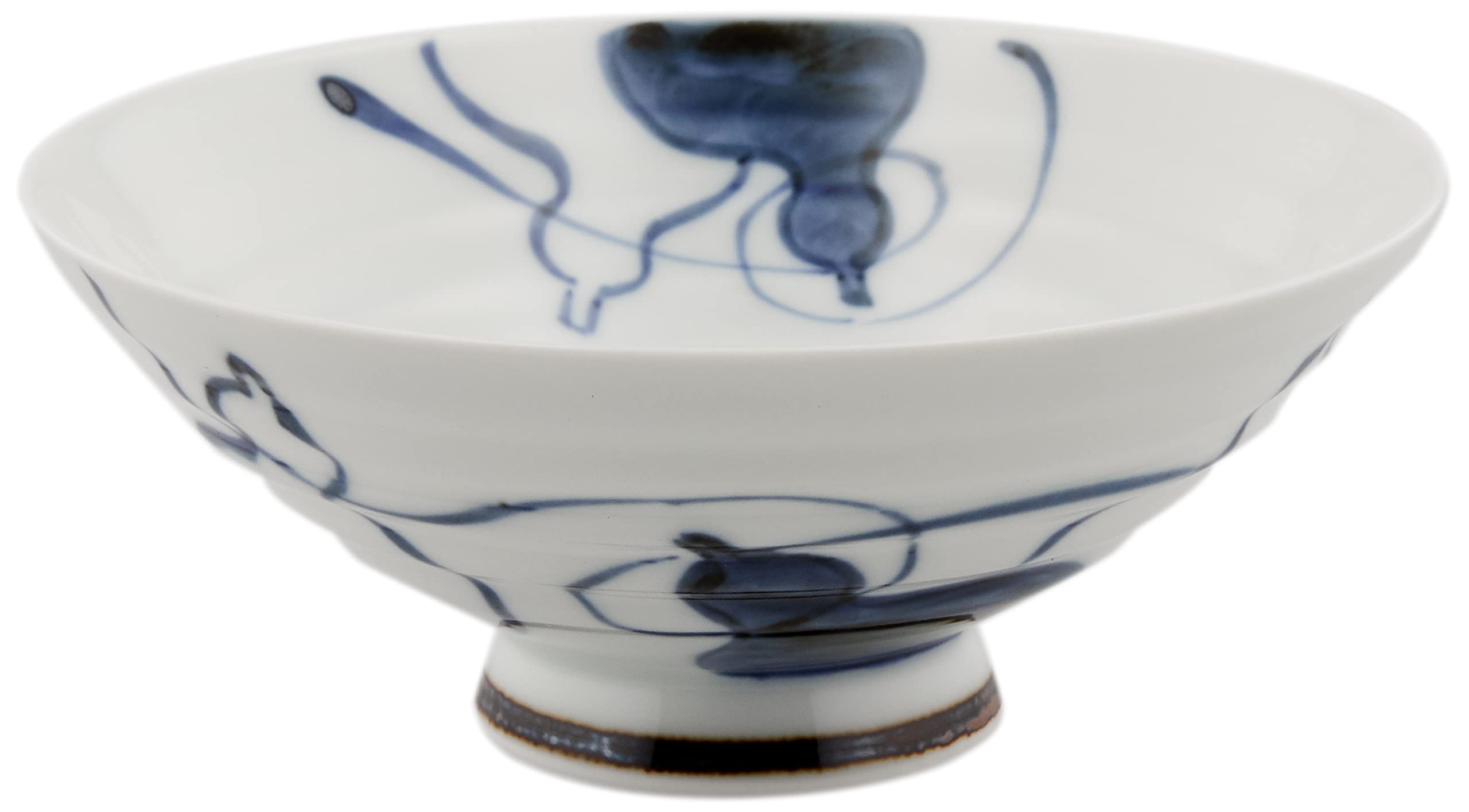 

Керамика Нисикай Посуда Хасами Рокубэй Рис Старая Тыква Белая Чаша, Маленькая, Гребень, 10255, белый