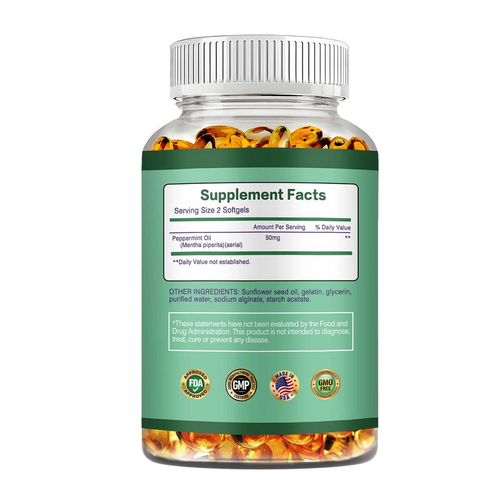 Capsule Moi cu Ulei de Mentă 50mg - Suport Digestiv Natural Ameliorează Balonarea, Gazele și Sindromul Intestinului Iritabil