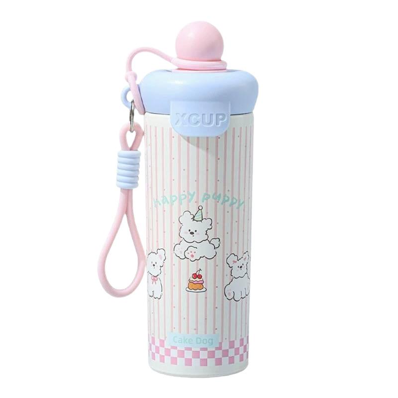 Water Bottle Animal Cartoon Float Cup Stainless Steel Vacuum Thermos Cup Rope Water Cup