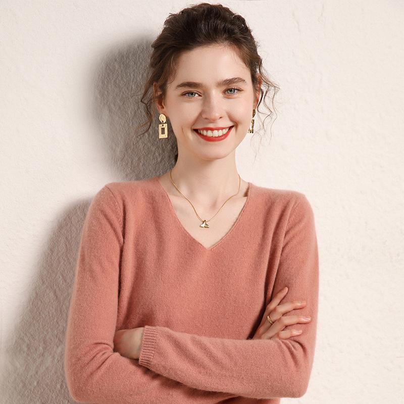 Women's Cashmere Sweater Qinghe Cashmere 100% Cashmere Women's Autumn and Winter Cashmere Sweater Soft and Warm