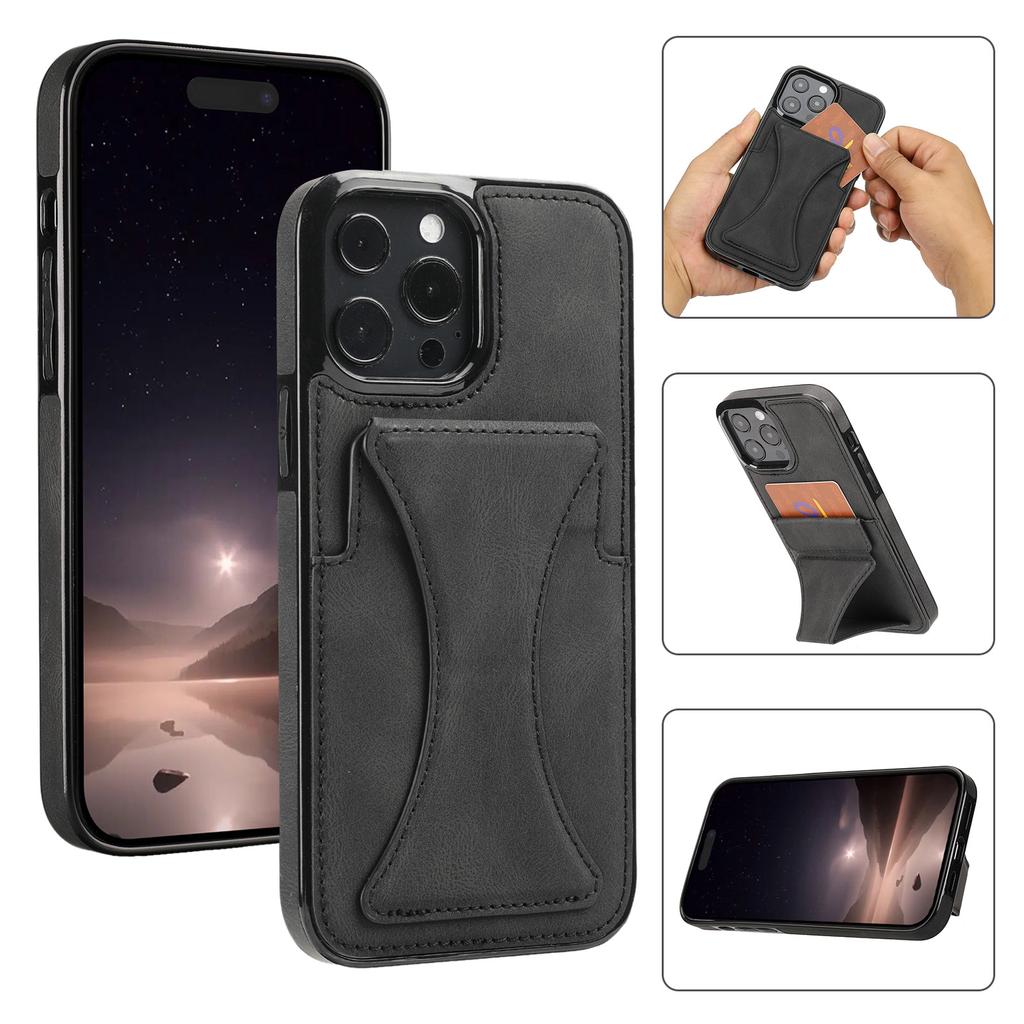Fold Stand Holder Card Slot Leather Case Anti-Fingerprint,Anti-Scratch,Tough Case for IPhone 17 16 15 14 13 12 11 Pro Max 16 Plus 16e