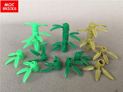 Non-Toxic 20Pcs/Lot Moc Bricks The Plant Green Bamboo Tree Leaves For Flowers Fit With 30176 Diy Building Blocks Figure Toy Kids Toys Gift