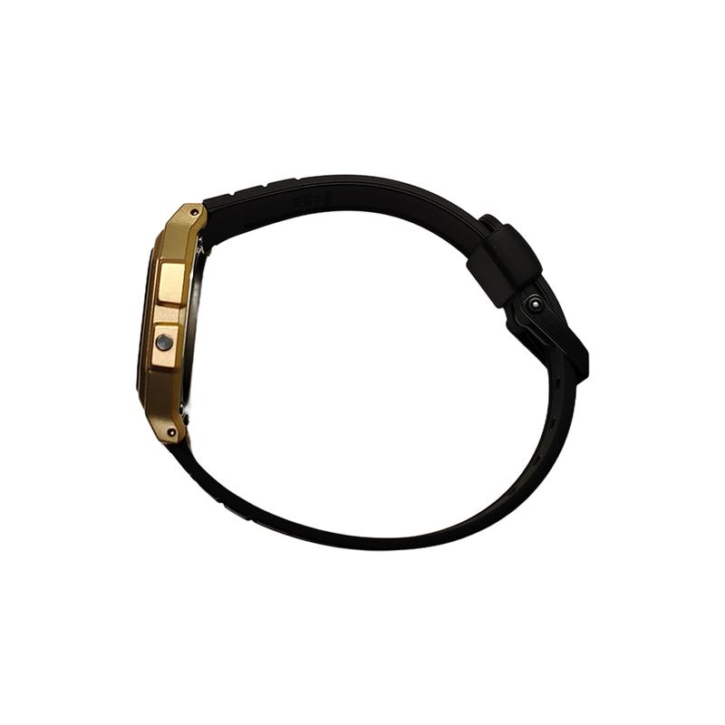 CASIO Customized watch modified series yellow watch mirror waterproof classic retro F-91WM-9A modified-Yaojin Xuanying HeiSeBiaoPanHongLanBiaoJing