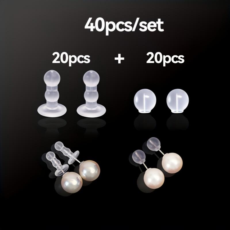 40Silicone earplug backing | Anti-puncture Full-coverage earplugs Transparent earrings Ideal for jewelry making Silicone material