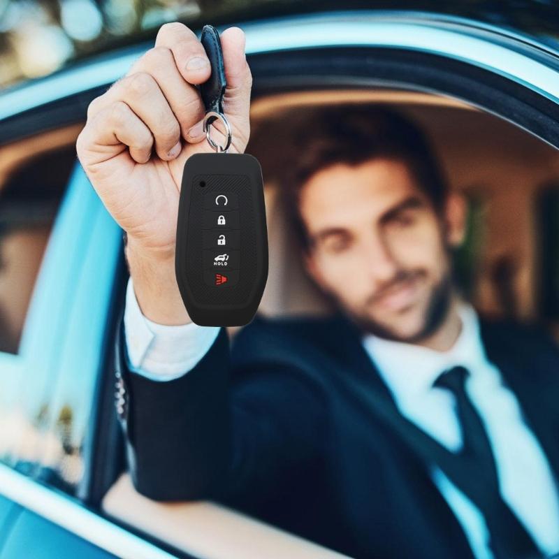 Premium Silicone Protective Case For 5 Button Car Key Fob Soft Anti Slip Durably Cover