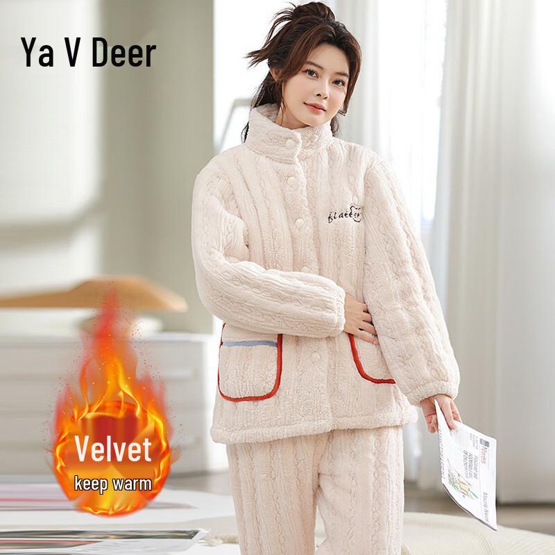 Ya Lu Women s Winter Thick Padded Thermal Homewear Set L