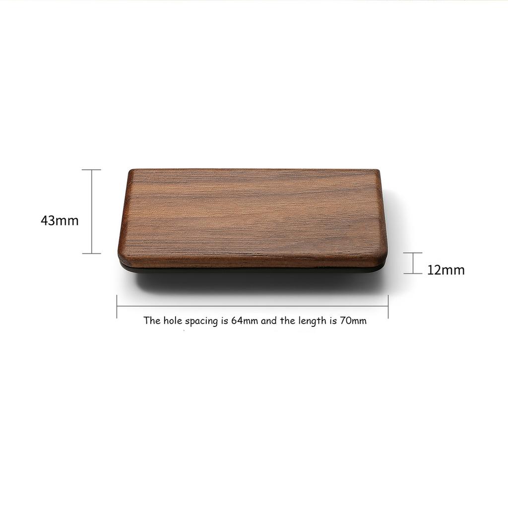 Úchytka z ořechového dřeva s výklopným krytem, bez vrtání, neviditelná úchytka zásuvky, moderní a jednoduché úchytky skříněk se skrytým upevněním