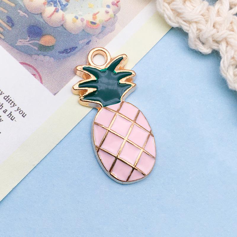3D Fruit Drip Oil Alloy Pendants: Cherry, Watermelon, Grape Charms - Mixed 20K Gold