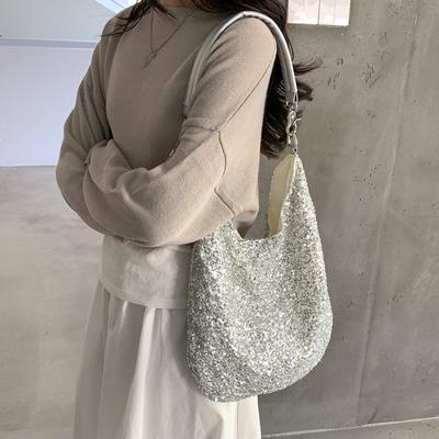 New Shoulder Bag Women's Commute Wind Tote Bag Large Capacity Women's Leisure Temperament Sequin Bag