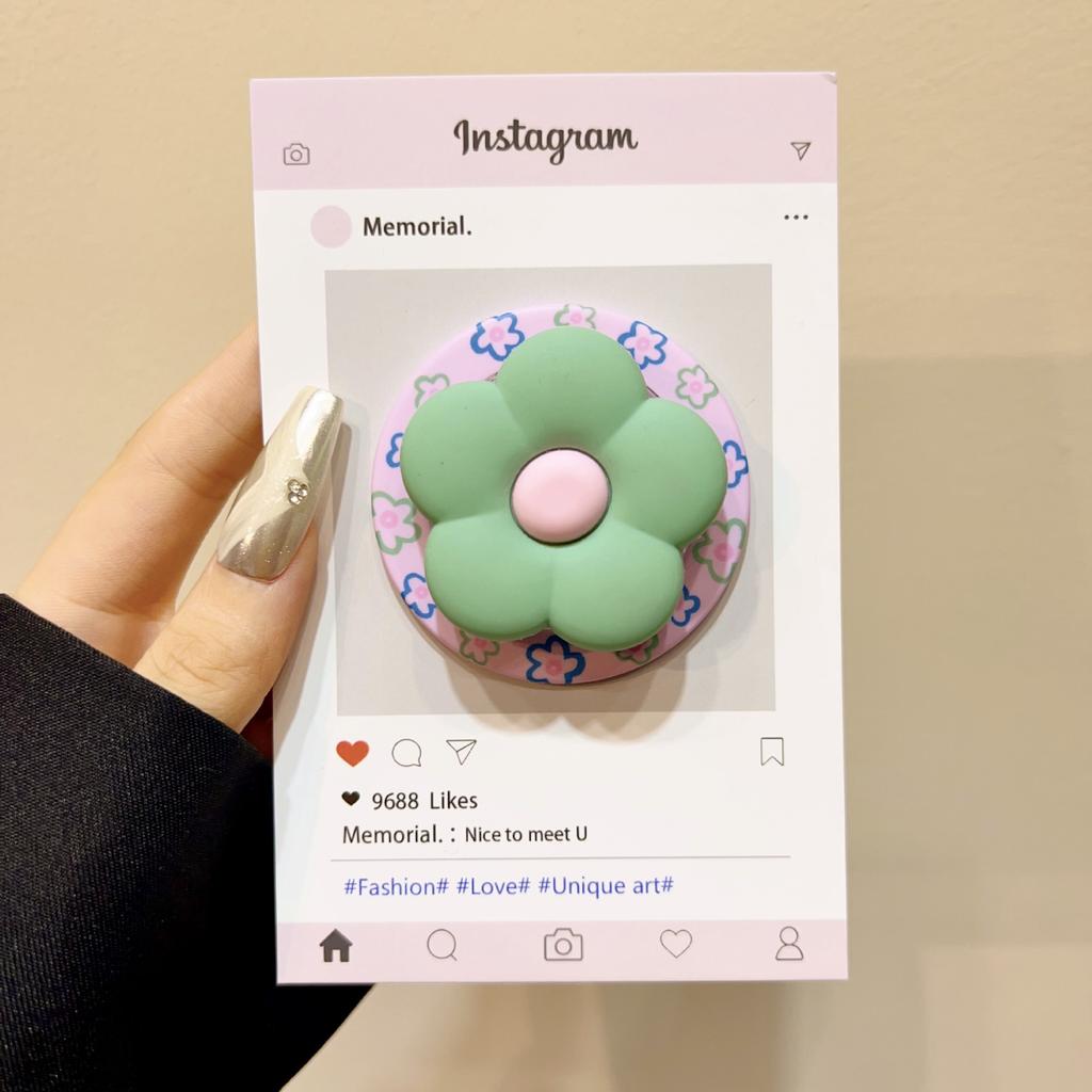 INS Cute 3D Silicone Flowers Magnetic Phone Holder For IPhone Samsung Google Case Stand Universal Bracket Accessories