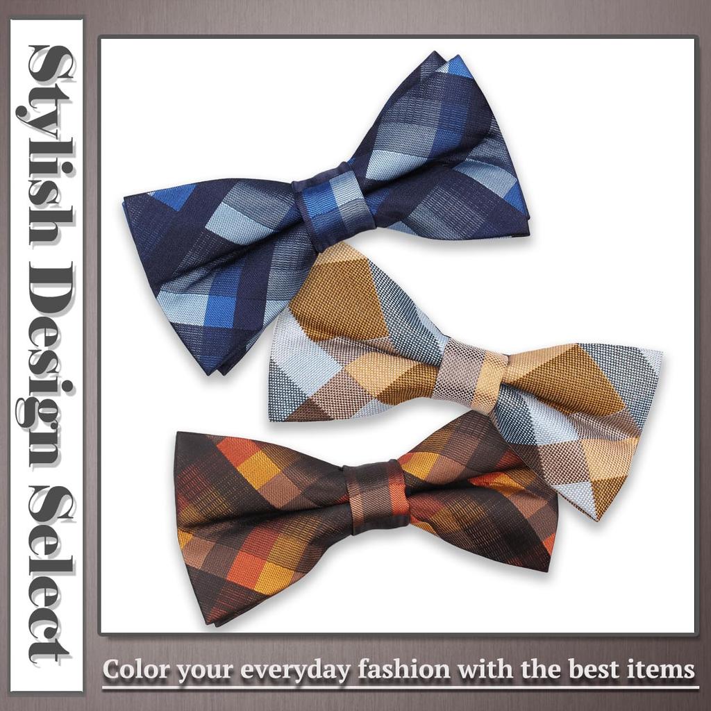 [One Limitation] Bow Tie, Check Pattern, FormalCasual, Wedding, Party, Stylish, Men's NK032 (Gray)
