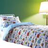 Car Trucks Diggers Cartoon Pattern 3d Digital Printed Bed Set With Polyester Cotton For Kids Bedroom Decor