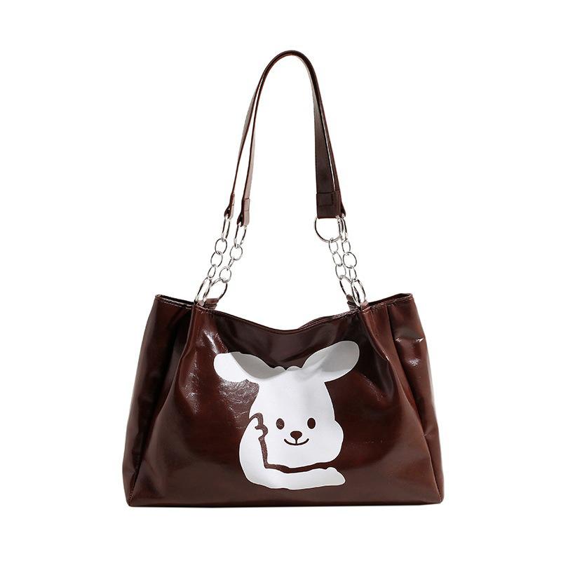 

Большая сумка для женщин, новинка 2024 года, большая вместительная сумка для путешествий, темперамент, популярная универсальная школьная сумка на плечо в стиле ретро кофейный