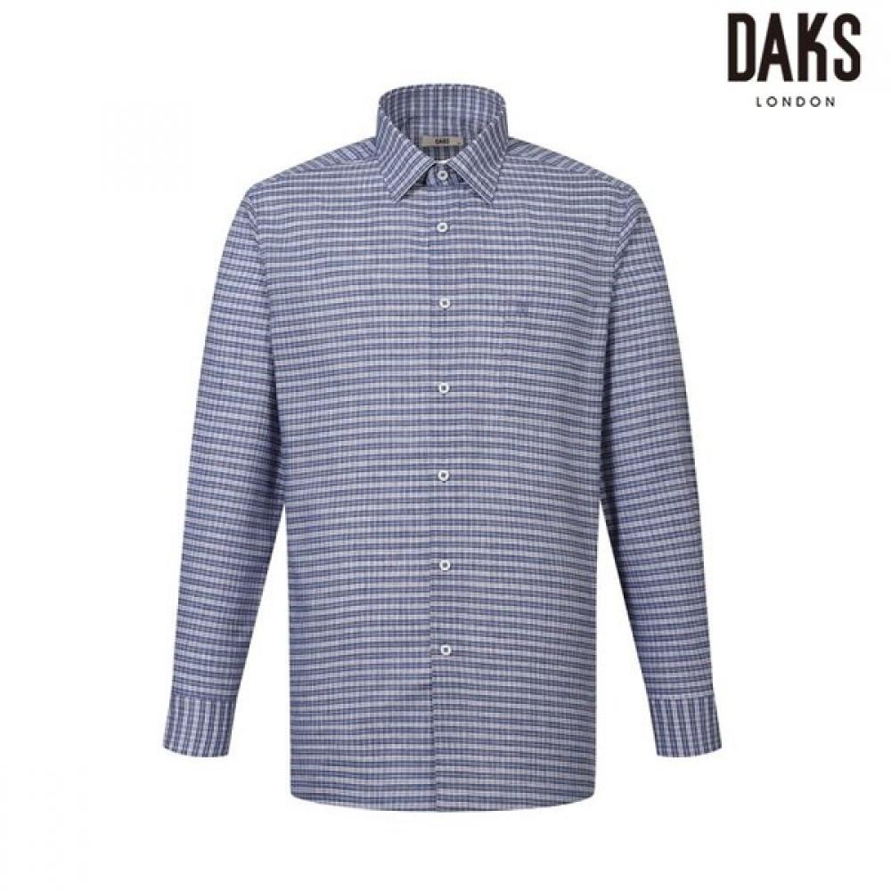

DakS Men S Linen Blend Small Check Regular Fit caSual Shirt dmS3Shcl101n1 navy/95