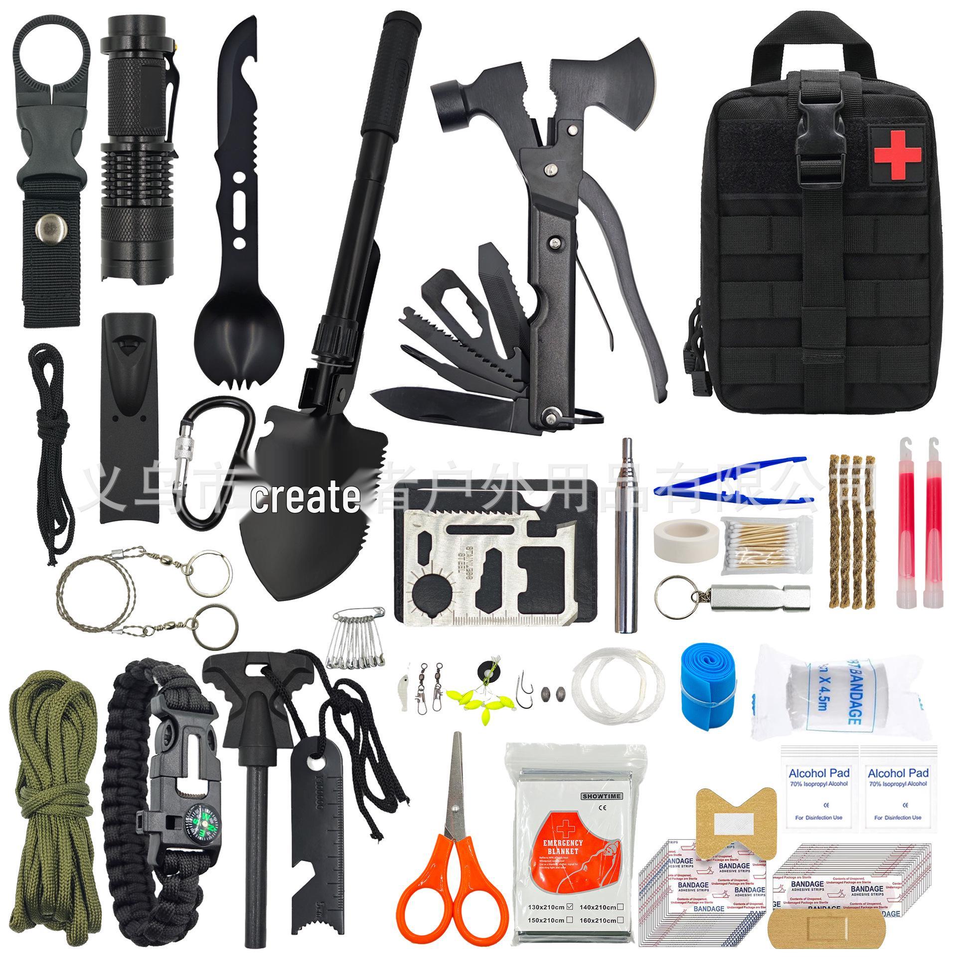 

Набор для выживания на открытом воздухе и оказания первой помощи для экстренных ситуаций SOS