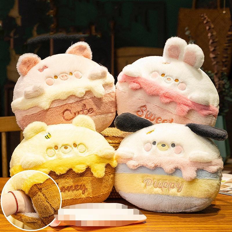 Cute Cartoon Plush Hand Warmer Bag For Girls Keep Your Hands Warm In Winter Double As Hot Water Bottle Cake Pig Design