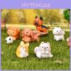 Adorable Figura de Perro Pomerania de Resina Perfecta Para Jardines en Miniatura y Terrarios