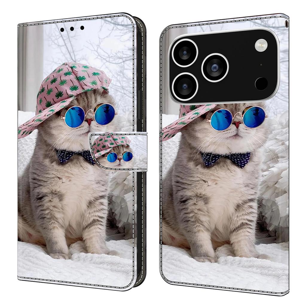 For iPhone 17 Pro Max Wallet Case Pattern Printing Stand Leather Flip Phone Cover