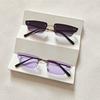 2pcs/Set Rimless Rectangle Women Fashion Sunglasses Designer Trendy Small Frame Summer Style Sun Glasses Outdoor Accessory