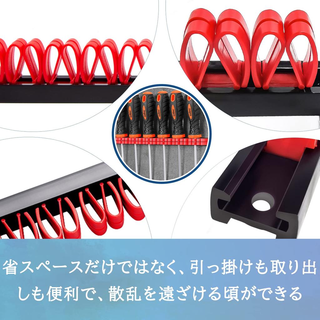 Suport pentru șurubelniță laofeei, suport pentru scule, clește, suport pentru scule, agățat de perete, suport de depozitare pentru garaj, șuruburi de montare incluse, set de 6 (Negru2 Roșu1 Albastru1