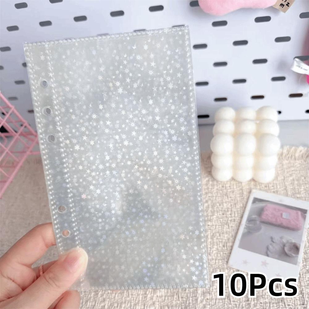 Multiple Pockets Clear Sheets Sleeve DIY Binder Photo Album Refill Pages 4 Hole 4 Ring Card Stamp Die Jewelry Storage