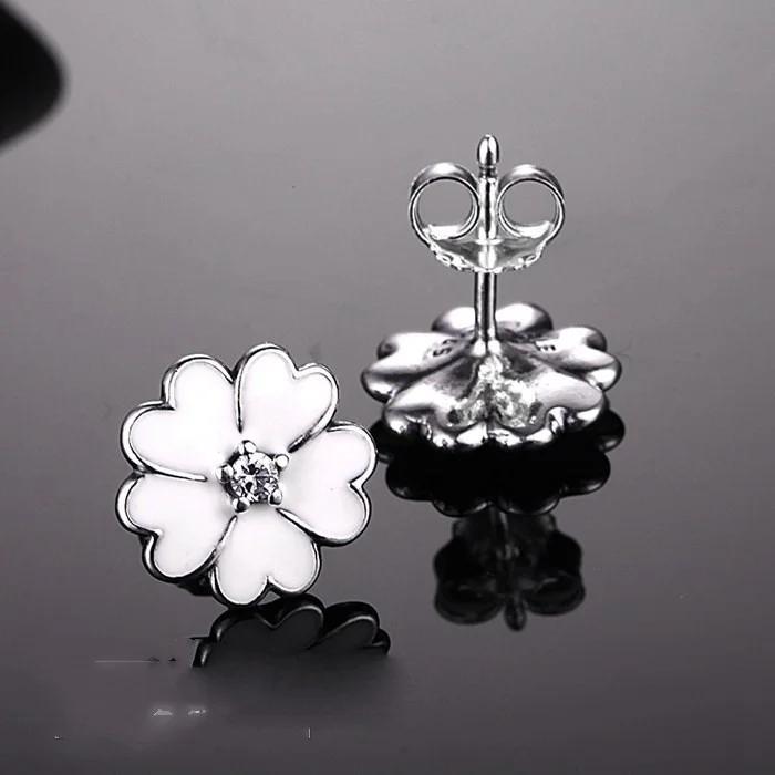 European Original 925 Sterling Silver Cute Sakura Flower Stud Earrings for Women Handmade Earring Sterling-silver-jewelry