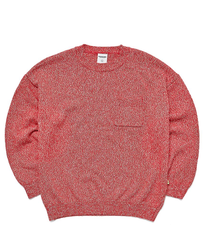 VERSE ONE Slub Knit Sweater Red