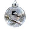 Yousheng Bird Christmas Tree Ornament Handcrafted Clear Plastic Ball Ornaments with 3D Lifelike Birds Memorial Keepsake Gifts for Holiday Home Decor